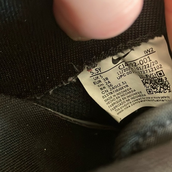 Nike Black and White Air Force 1 Sneakers - Picture 7 of 8